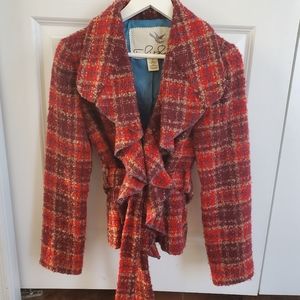 Tabitha Anthropology Red Plaid Jacket